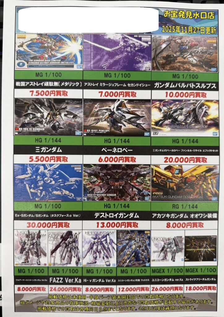 ブラスタ　まとめ売り　ばら売り可 ガンプラ強化買取タイトルを更新しました！ | お宝発見水口店│滋賀県